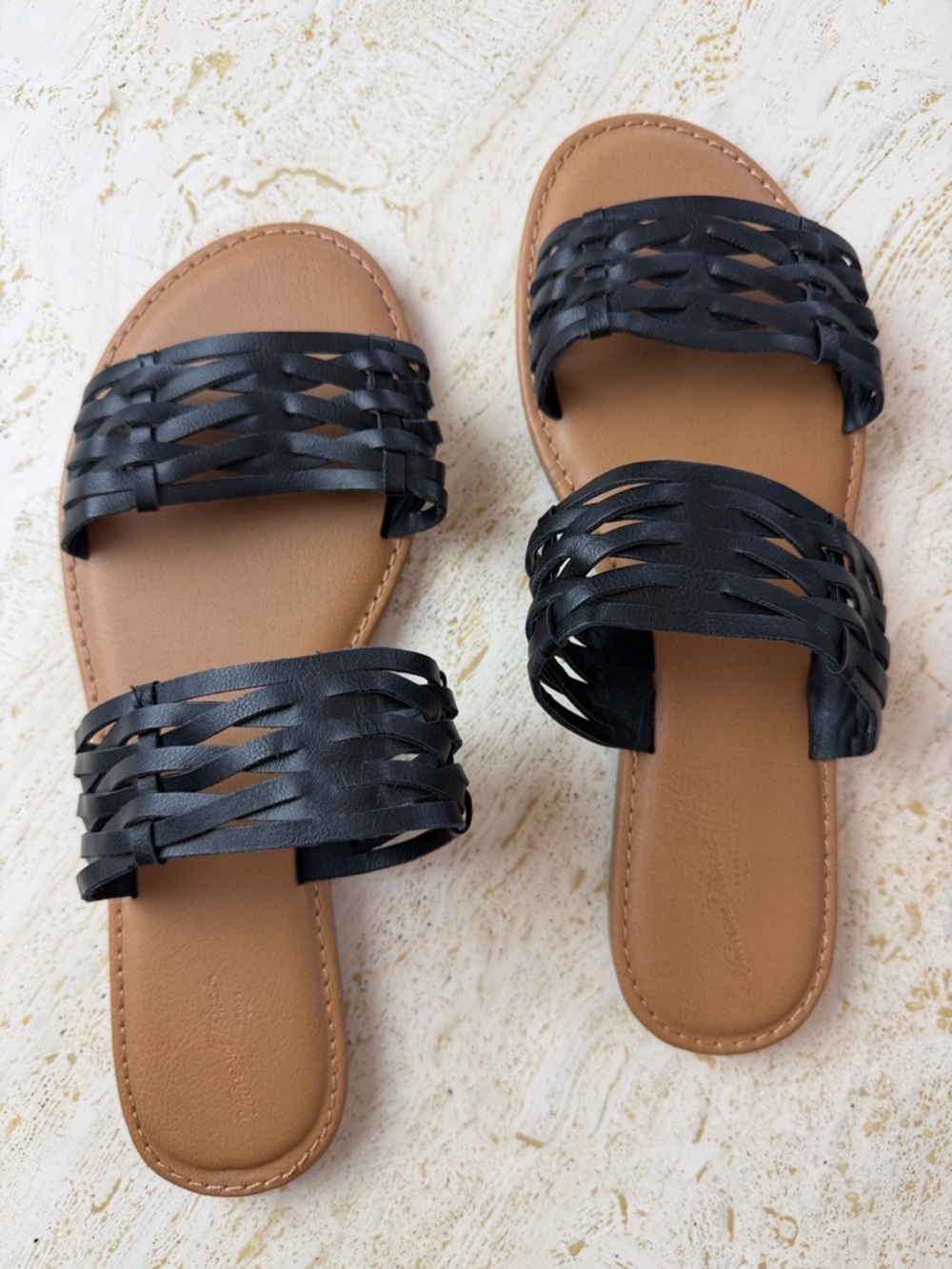 Addie Two Band Slide Sandals - Universal Thread Black Women’s Size 8.5